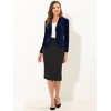 INSPIRE CHIC Women's Notched Lapel Long Sleeve Office Button Velvet Suit Blazer - 3 of 4