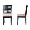 2pc Deanna Fabric and Wood Dining Chair Set Brown - Baxton Studio - 4 of 4
