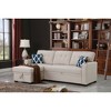 ChicFurnit Sectional Sofas 82 Inch with Storage Chaise and Cupholder Armrest Foam Cushions for Living Room, Beige, 53"*82"*34.5" - 2 of 4