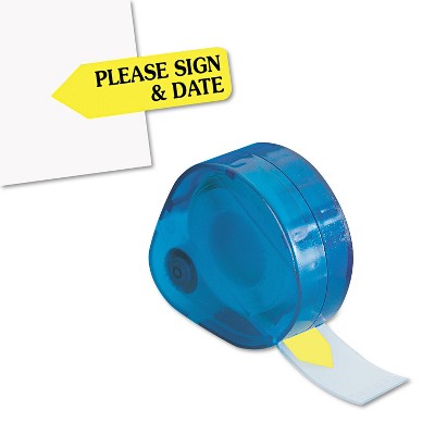 Redi-Tag Arrow Message Page Flags in Dispenser "Please Sign and Date" Yellow 120 Flags 81124
