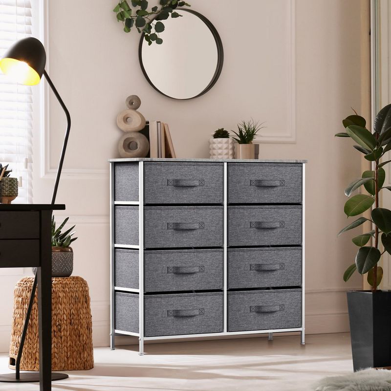 Sorbus 8 Drawers Dresser- Storage Unit with Steel Frame, Wood Top, Fabric Bins - for Bedroom, Closet, Office and more, 3 of 7