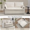59.5" Chenille 2-in-1 Sofa Bed with Storage Pocket and USB/Type-C Charging Ports - 2 of 4
