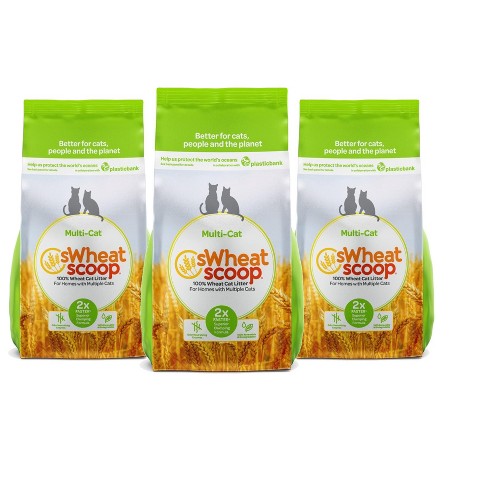 SWheat Scoop Wheat Cat Litter Multi Cat Case of 3 8.5 lb