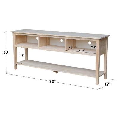 Classic Solid Wood 72" Entertainment TV Stand - Light Brown