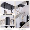 31.5" Industrial Farmhouse Chandelier with Metal Frame and Rope Detail, 5 Lights, Adjustable Height for Dining, Kitchen Island, Bar, or Lounge - 4 of 4