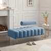 53.2" Wide Light Blue Upholstered Bench, Modern 2 Seater Sofa for Bedroom, Entryway, or Hallway, End of Bed Bench with Comfy Seating - 2 of 4