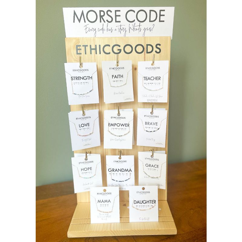 ETHIC GOODS Women's Dainty Stone Morse Code Necklace [GRANDMA], 3 of 7