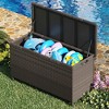 150 Gallon Large Deck Box, Built-In Handles Patio Storage Box for Storage With 2 Wheels & Metal Support Frame - 4 of 4