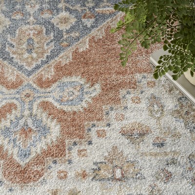 Astra Vintage-Inspired Grey Multicolor Medallion Wool Blend 4' x 6' Rug