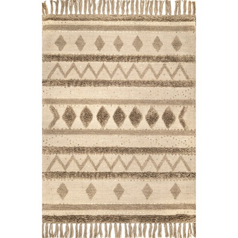 Arvin Olano X Rugsusa - Chandy Textured Wool Area Rug Beige 5' X 8 ...