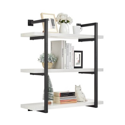 White and Black 3-Tier Industrial Wall Shelf