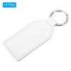 Unique Bargains PU Leather Keychain Blank with Key Rings for DIY Laser Engraving 4 Pcs - 3 of 4