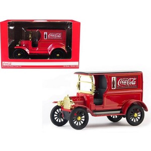 1917 Ford Model T Cargo Van "Coca-Cola" Red with Black Top 1/24 Diecast Model Car by Motorcity Classics - 1 of 3