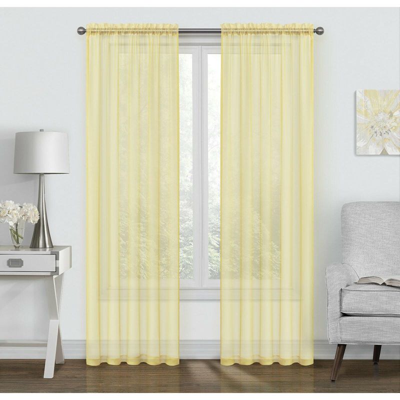 Kate Aurora Coastal Pastel Colored Light & Airy Sheer Voile Window Curtains, 1 of 2
