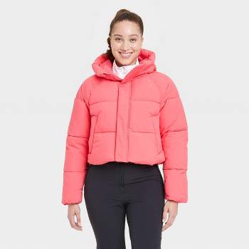 Women's Quilted Puffer Jacket - All In Motion™ Pink S : Target