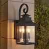 Gulches Outdoor Wall Lights - 23" Vintage Black Lanterns with Clear Seeded Glass for Porch, Garden, and Patio - 2 of 4