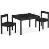 LOVMOR 3-Piece Wood Kids Table and Chairs Set with Dry Erasable Table Top, Ideal for Arts, Crafts, Snack Time, for Classroom/Daycares/Home - 2 of 4