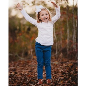 City Threads USA-Made Girls Soft Cotton UPF 50+ Jersey Pocket Pants - 1 of 4