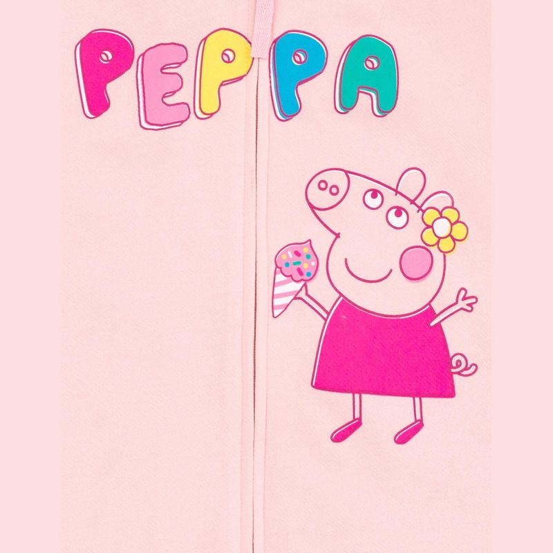 Peppa Pig Girls Fleece Zip Up Hoodie Toddler to Little Kid, 3 of 7