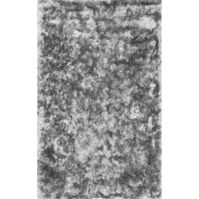 Image of nuLOOM Hand Woven Latonia Silken Shaggy Shags - Silver 4' x 6'