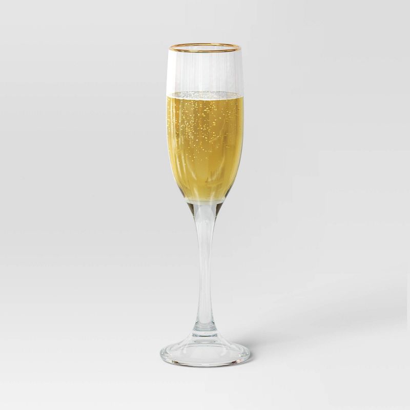 4pc Champagne Wine Glass Set Gold - Threshold&#8482;, 4 of 5