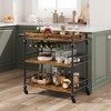 Whizmax Bar Cart, 3 Tier Bar Cart with Wheels, Rolling Cart with Wine Rack and Glasses Holder for Kitchen, Living Room, Dining Room - 2 of 4