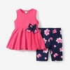 PATPAT Little Toddler Girls Clothes Butterfly Sleeveless Dress Top and Floral Print Short Set Girls Outfits 3-8Y - 2 of 4