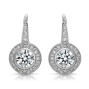 Guili Loop Drop Earrings in Sterling Silver with Rhodium, Gold & Rose Gold Plating, CZ Stones & Euro Clasp – Elegant Day-to-Night Shine - 1 of 4