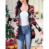 Coolmee Ugly Christmas Cardigan for Women Open Front Button Sweater Long Sleeves Casual Knitted Outfits - 4 of 4