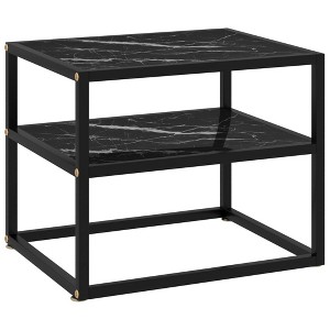 vidaXL Console Table Black Tempered Glass Medium Console Table - 1 of 2