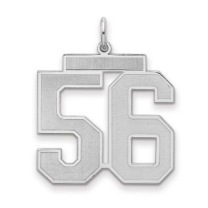 Black Bow Jewelry Sterling Silver, Jersey Collection, Large Number 56 Pendant - 1 of 4