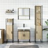 vidaXL 4-Piece Smoked Oak Bathroom Set - Engineered Wood Bathroom Furniture with Wall-Mounted Mirror/Sink Cabinets & Storage - 4 of 4