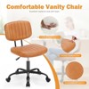 VYNXARIA PU Leather Low Back Task Chair for Small Spaces with Wheels - 3 of 4
