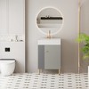 ChicFurnit Bathroom Vanities 21.6 Inch Open Shelf Vanity with Left Side Storage and Sink for Bathroom, Gray, 21.6"*12.2"*33.86" - 2 of 4