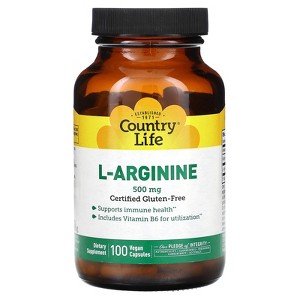 Country Life L-Arginine, 500 mg, 100 Vegan Capsules - 1 of 2