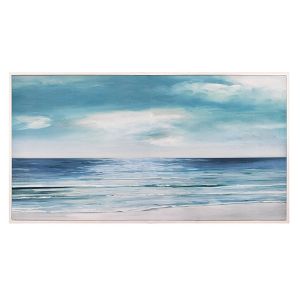 24 X 48 Shore Swatland Framed Wall Art Canvas Blue Silver Fine Art Canvas Target