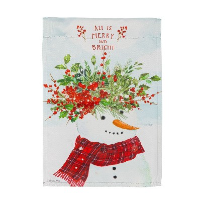 Evergreen All is Merry and Bright Suede Garden Flag 12 x 18 Inches Indoor Outdoor Decor