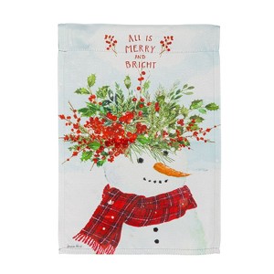 Evergreen All is Merry and Bright Suede Garden Flag 12 x 18 Inches Indoor Outdoor Decor - 1 of 4