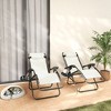 Outsunny Zero Gravity Lounge Chair Set of 2 Reclining Folding Outdoor Lounge Chairs with Cushion, Headrest, and Side Tray for Patio Beach - 3 of 4