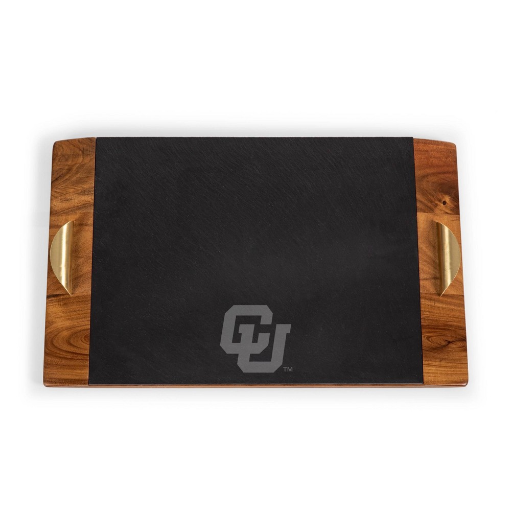 Photos - Serving Pieces NCAA Colorado Buffaloes Covina Acacia Wood and Slate Black with Gold Accen