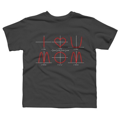 Boy's Design By Humans I Love You Mom Math Equations By WatercolorFun T-Shirt