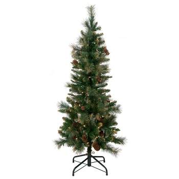 Northlight 4.5' Pre-Lit Yorkshire Pine Pencil Artificial Christmas Tree, Clear Lights