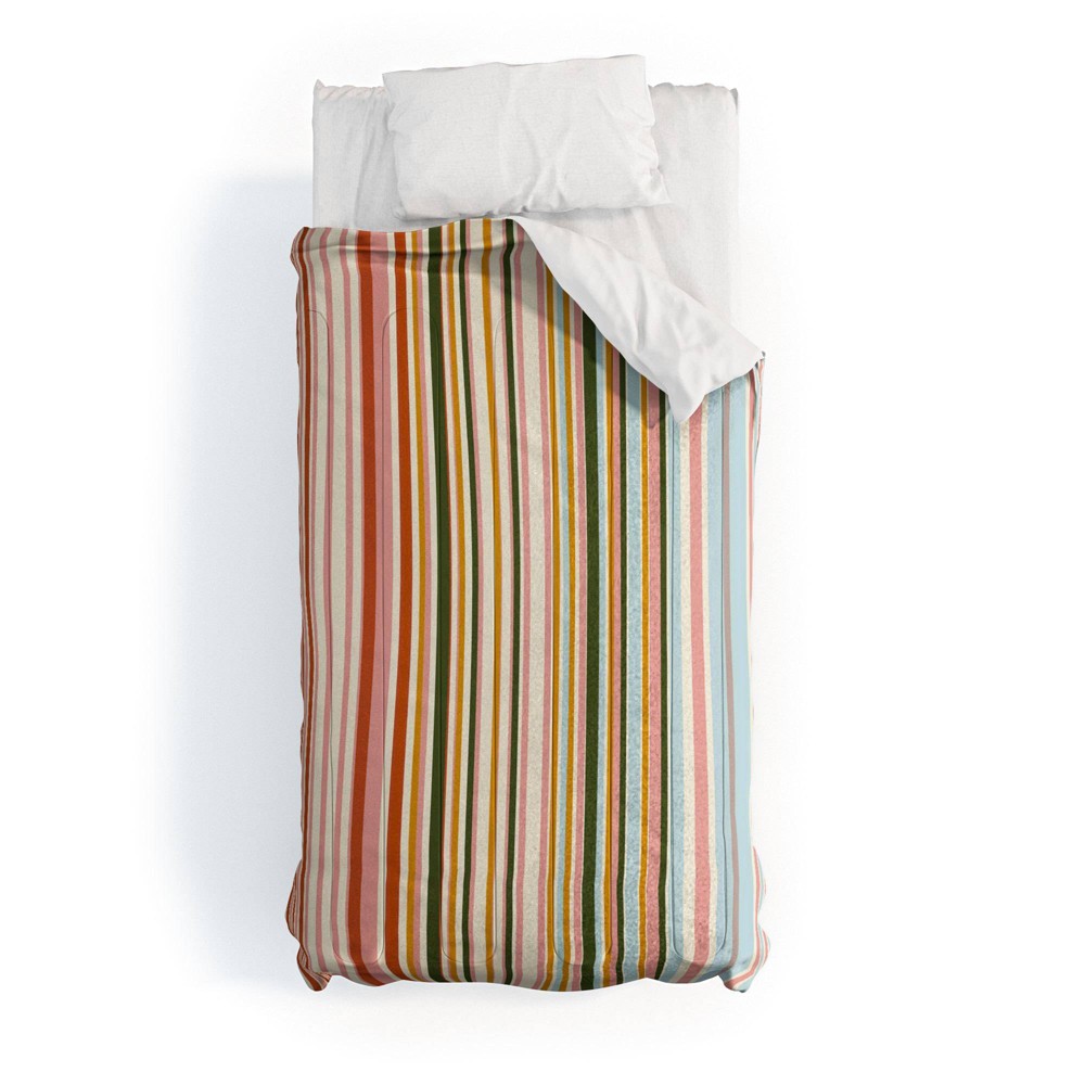 Photos - Bed Linen 3pc King Magical Stripes Polyester Comforter & Sham Set - Deny Designs: Microfiber, Machine Washable, 300 Thread Count