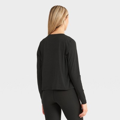 Wander By Hottotties Women's Naomi Crewneck Athletic Top - Black L : Target