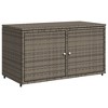 vidaXL Patio Storage Cabinet Gray 43.3 in.x21.7 in.x23.8 in. Poly Rattan - 2 of 4
