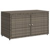 vidaXL Patio Storage Cabinet Gray 43.3 in.x21.7 in.x23.8 in. Poly Rattan - image 2 of 4