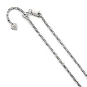 Black Bow Jewelry 1.6mm Sterling Silver Adjustable Classic Snake Chain Necklace - 1 of 4