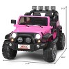 Infans 12V Kids Ride On Car 2 Seater Truck RC Electric Vehicle w/Storage Pink - 2 of 4