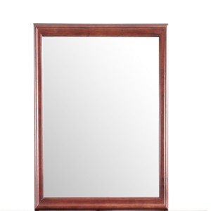 GlasFlength Decorative Wall Mirrors Contemporary Framed Mirror with Warm Finish Simple Design for Modern Interiors Living, Brown, 38"*1"*38" - 1 of 4