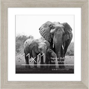 Americanflat Picture Frame in Drift Wood - Displays 8x8 With Mat and 11x11 Without Mat - Composite Wood with Shatter Resistant Glass - 1 of 4